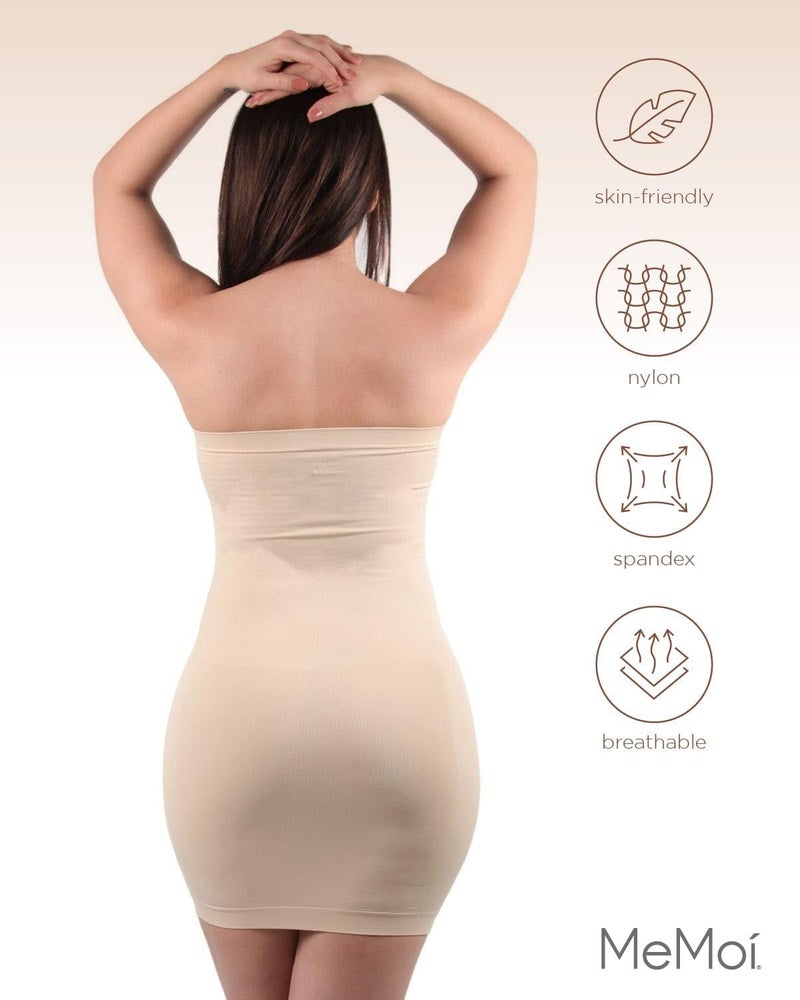 SlimMe Strapless Slips for Under Dresses, Women's Shapewear Slips, Comfortable and Breathable Tummy Control Slip - Sizes S-XL, Nude, Large - Image 5